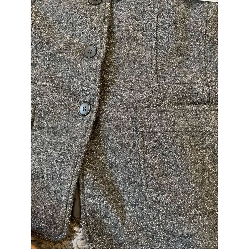 Talbots Wool Front Button Metallic Grey Jacket Si… - image 8
